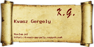 Kvasz Gergely névjegykártya